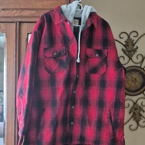 RedHead Plaid Shirt Jacket with Hood (1/2 Price Sale $17) Send Offer